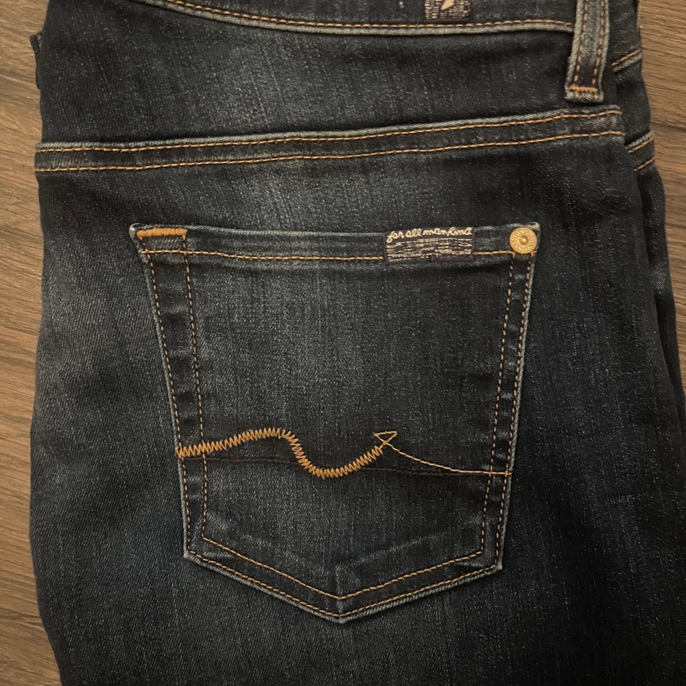 7 For All Mankind Dark Indigo Bootcut Jeans - Picture 2 of 10